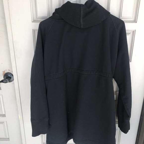 Norma Kamali Jacket Plus Size2XL Hooded Black Zip Front Draw String Pre-Owned - Picture 13 of 16